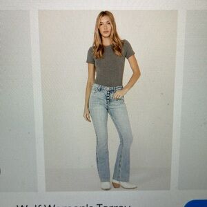 Cleo + wolf high rise bootcut distressed jeans